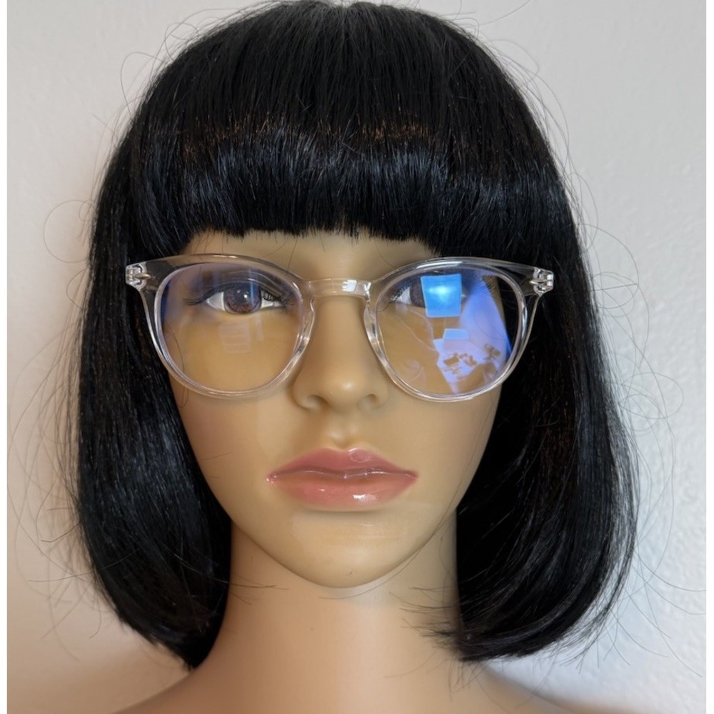 E-Specs Womens Clear Frame Blue Light Glasses Iridescent Lens Round Eyeglasses